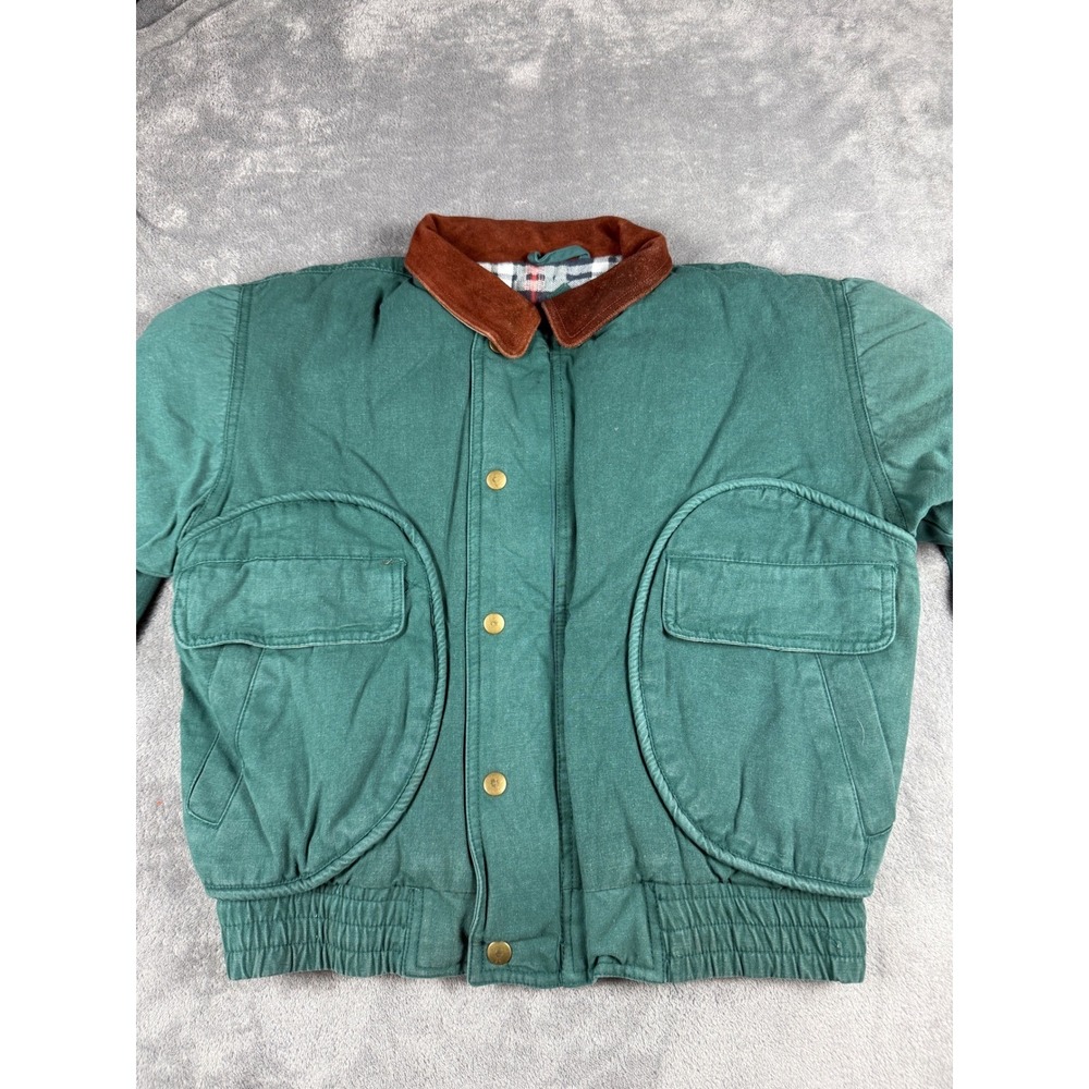 Vintage 90s Backwoods‎ Boys Canvas Jacket Plaid Lined Deadstock NWT Medium